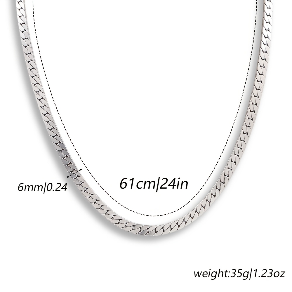 Men's Cuban Link Chain Necklace in Polished 304 Stainless Steel
